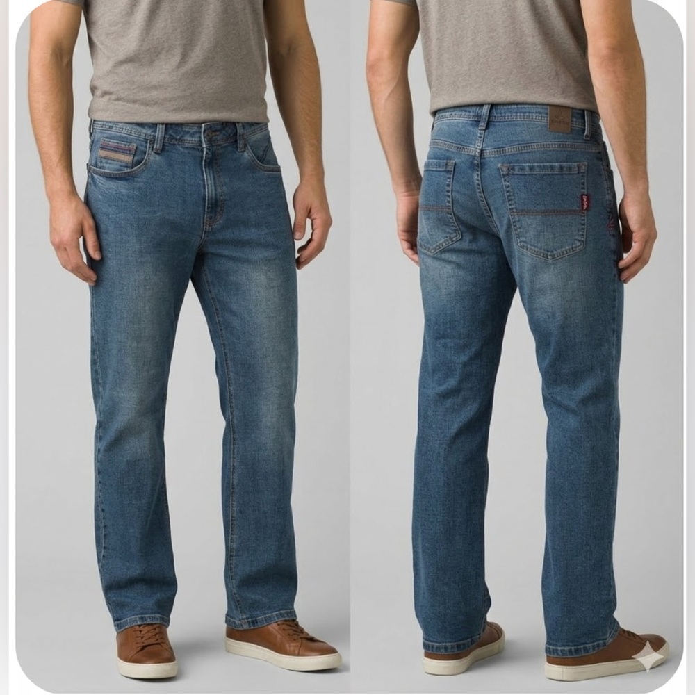 Prana Axion Standard Fit Antique Stone Wash Straight Leg Jeans. NWT Size 34x32
